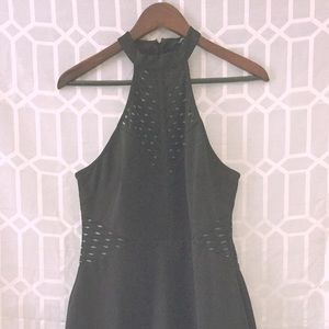 High neck, sexy, asymmetrical little black dress